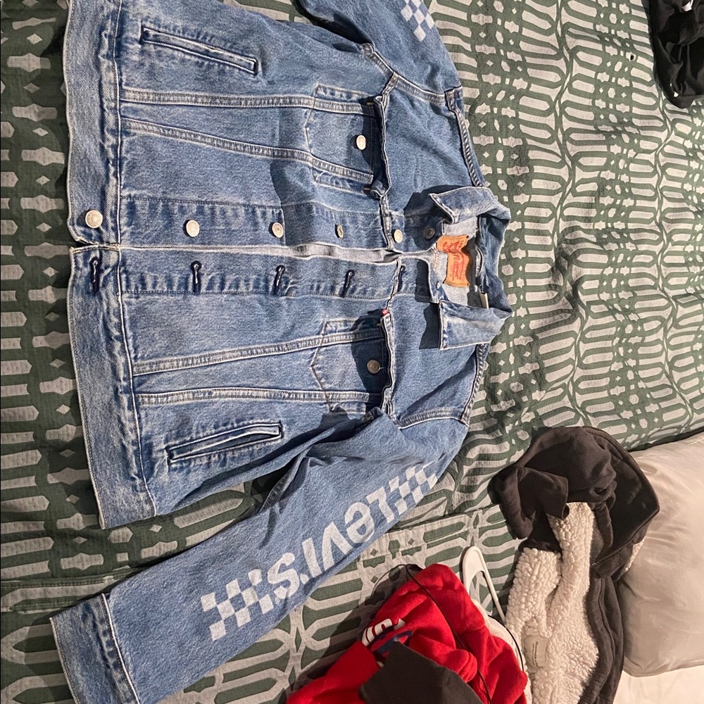 Levi's Light Blue Denim Jacket with White Accents